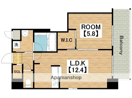 ブループラス針中野(1LDK/3階)の間取り写真
