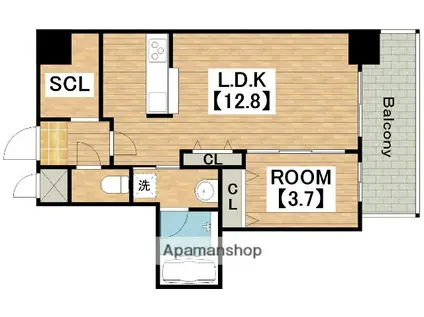 ブループラス針中野(1LDK/2階)の間取り写真