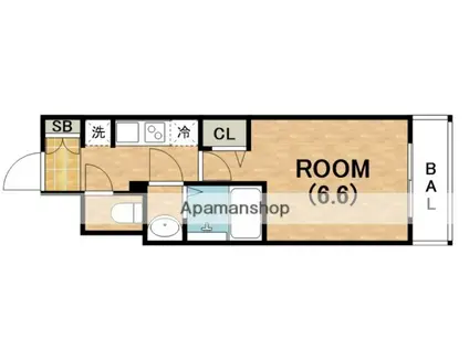 スワンズシティ大阪クレアスト(1K/11階)の間取り写真