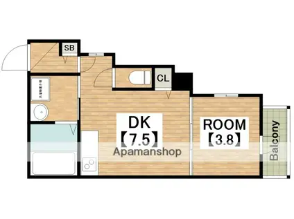 F NORMALIS SEAM(1DK/4階)の間取り写真