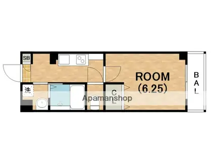 グランツあびこイースト(1K/2階)の間取り写真