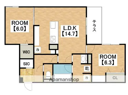 スペチアーレ杭全(2LDK/1階)の間取り写真