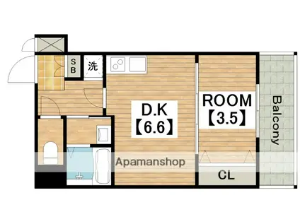 CREST TAPP 天王寺イースト(1DK/8階)の間取り写真