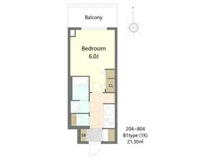 S-RESIDENCE松屋町ASENCE(1K/7階)の間取り写真