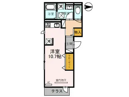 レスタンツェ堺東(ワンルーム/1階)の間取り写真