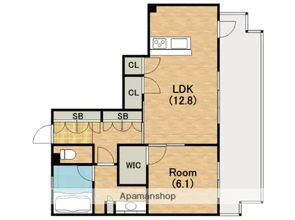 ローレルコート阿倍野・三明町(1LDK/7階)の間取り写真