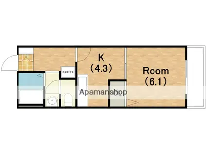 メゾン・プルミエール(1K/1階)の間取り写真