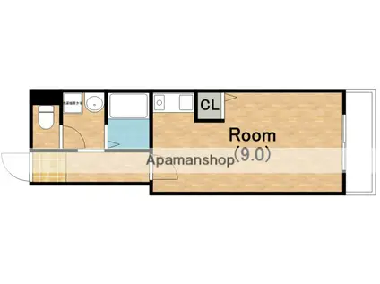 ロイヤルハイツ阿倍野(ワンルーム/2階)の間取り写真