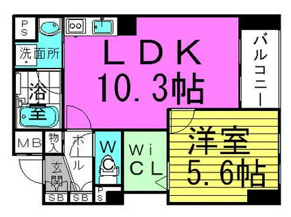 M.HILLS西本町(1LDK/2階)の間取り写真