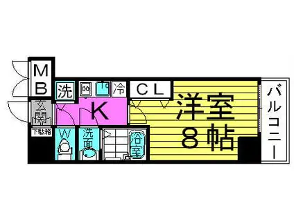 ONE ROOF FLAT TENJINBASHI(1K/11階)の間取り写真