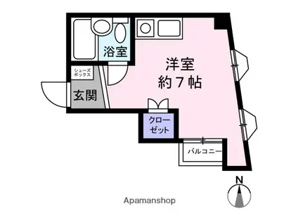 マンションロッヂ(ワンルーム/2階)の間取り写真