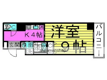 グランディールタカラ(1K/8階)の間取り写真