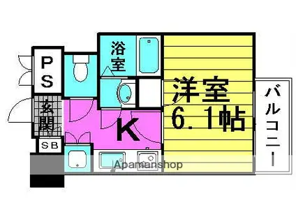 レジュールアッシュ梅田AXIA(1K/7階)の間取り写真