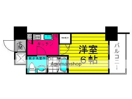 レジュールアッシュ梅田NEX(1K/7階)の間取り写真