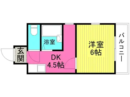 サンウィング南森町(1DK/3階)の間取り写真