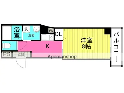 ドゥムレ西天満(1DK/6階)の間取り写真