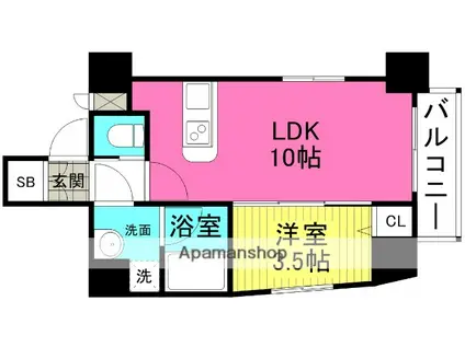 アクシア(1LDK/10階)の間取り写真