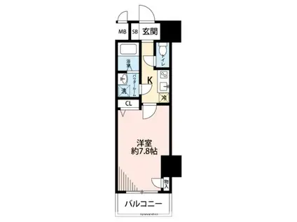 レジュールアッシュPREMIUM TWIN-1(1K/4階)の間取り写真