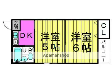 長柄エンビイハイツ(2DK/4階)の間取り写真