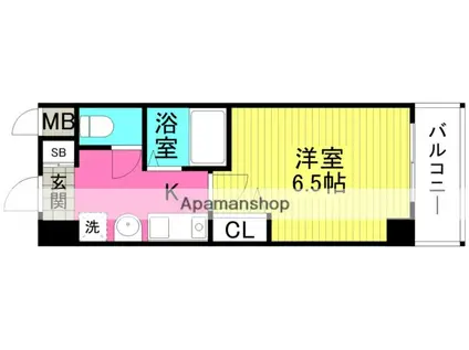 エスリード福島第3(1K/6階)の間取り写真