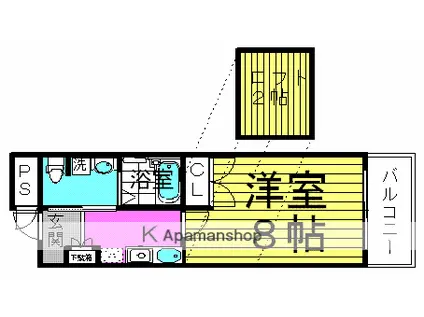 ディーシモンズ西梅田(1K/7階)の間取り写真