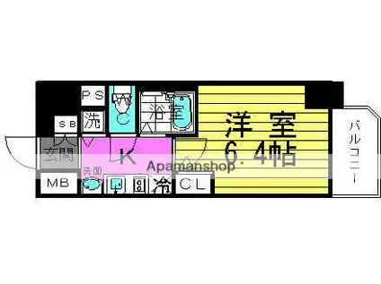 プレサンス梅田北デイズ(1K/2階)の間取り写真