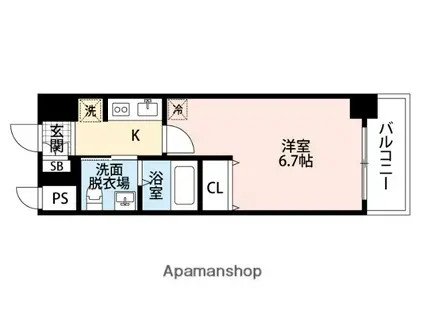 エステムコート梅田・天神橋Ⅲアヴァンテ(1K/8階)の間取り写真