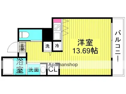 THE TOWER OSAKA RESIDENCE(ワンルーム/6階)の間取り写真