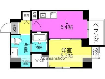 プレサンスNEO中之島公園(1DK/7階)の間取り写真