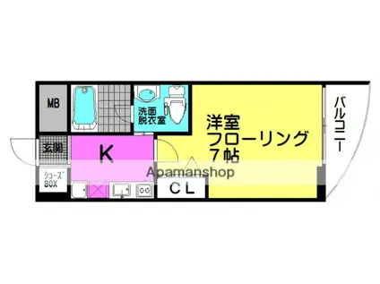 セレニテ梅田北(1K/9階)の間取り写真