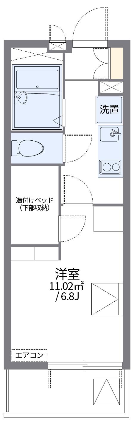 レオパレス加島駅ダイレクトⅠ(1K/4階)の間取り写真