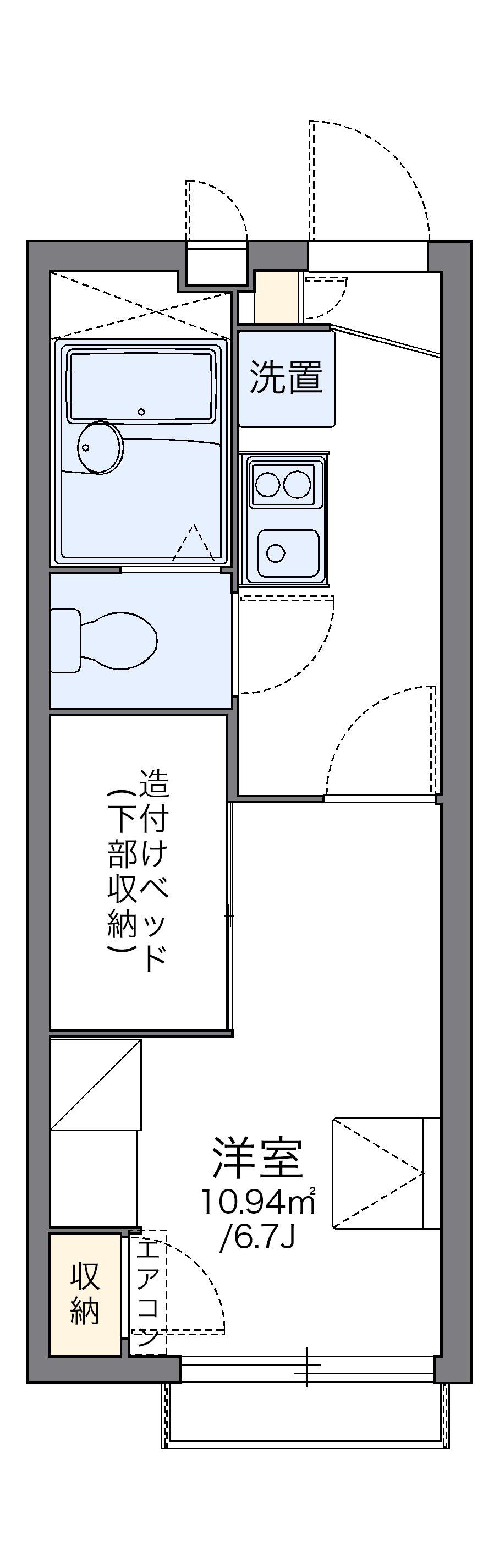 レオパレスウィステリアⅣ(1K/2階)の間取り写真