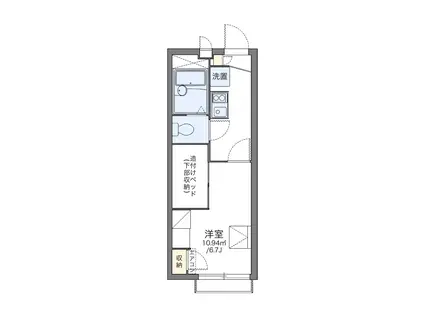 レオパレスウィステリアⅣ(1K/2階)の間取り写真