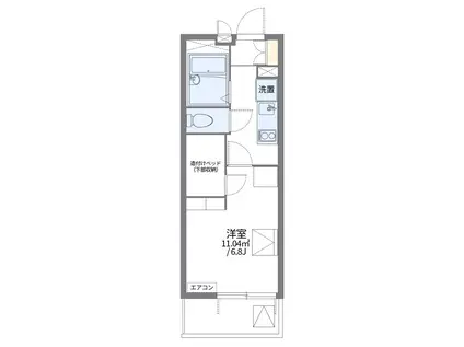 レオパレス メゾン・ド・玉川(1K/4階)の間取り写真