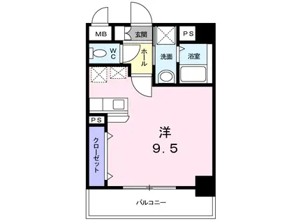 ディアコート小曽根(ワンルーム/1階)の間取り写真