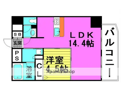 SERENITE梅田北PREMIUM(1LDK/4階)の間取り写真