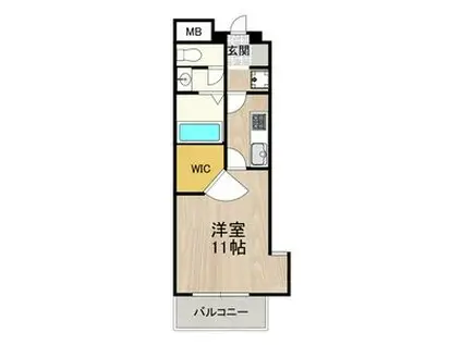 CITY SPIRE桜川Ⅱ(1K/7階)の間取り写真