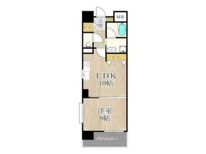 CITY SPIRE桜川Ⅰ(1LDK/3階)の間取り写真