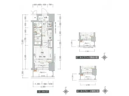 プレサンス北浜パレス(1K/8階)の間取り写真