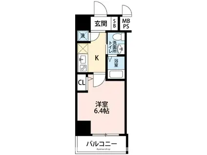 HS梅田イースト(1K/10階)の間取り写真
