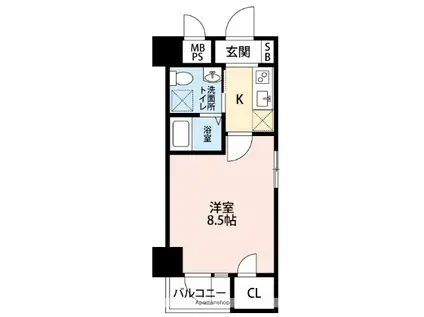 HS梅田イースト(1K/12階)の間取り写真