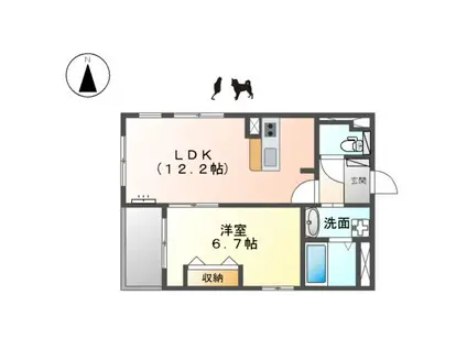 ゆーとぴあ(1LDK/9階)の間取り写真