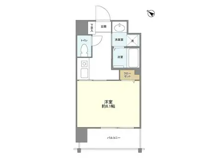 PARK HILLS難波南LUMIERE(1K/7階)の間取り写真