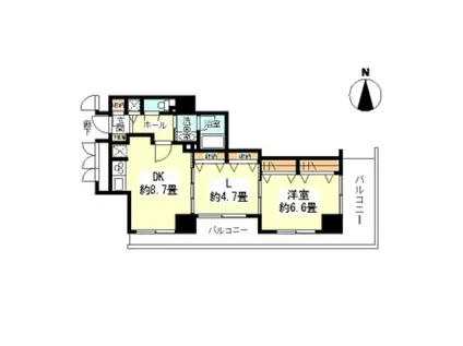 樹樹ガーデン(1LDK/2階)の間取り写真