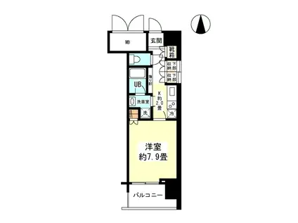 アンビエンテ四ツ橋(1K/11階)の間取り写真
