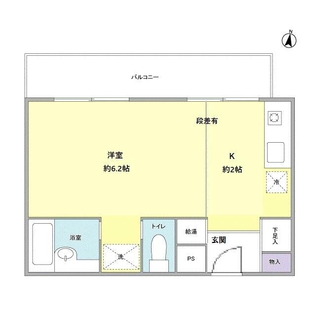 セントラルハイツ津雲台(ワンルーム/2階)の間取り写真