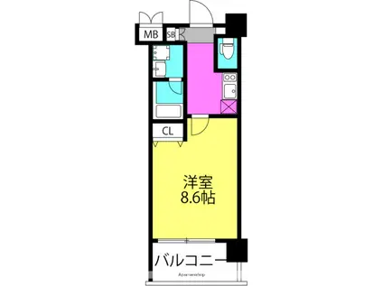 スプランディッド新大阪3(1K/2階)の間取り写真