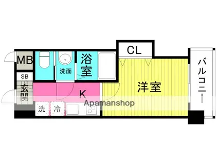 LUXE新大阪イースト2(1K/14階)の間取り写真