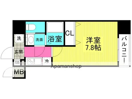 エスリード新大阪CONFORTⅠ番館(1K/3階)の間取り写真