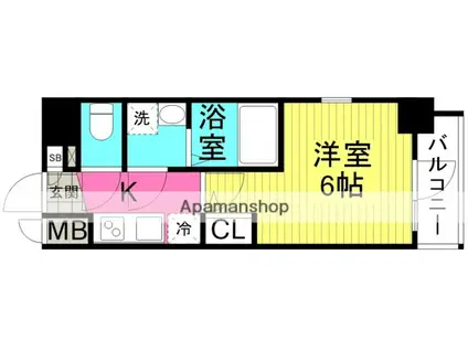 エスリード大阪梅田リュクス(1K/9階)の間取り写真